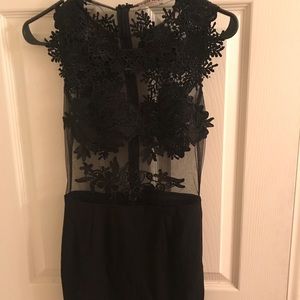 Black see through lace dress